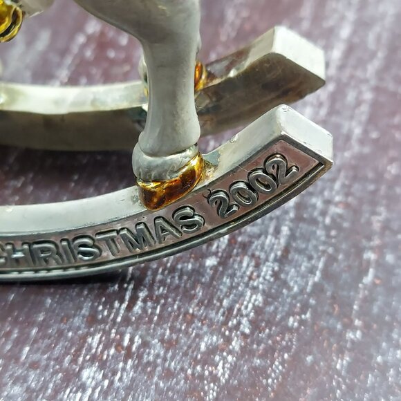 Lenox Babys First Christmas Silver Rocking Horse Ornament 2002 Keepsake - Picture 12 of 16